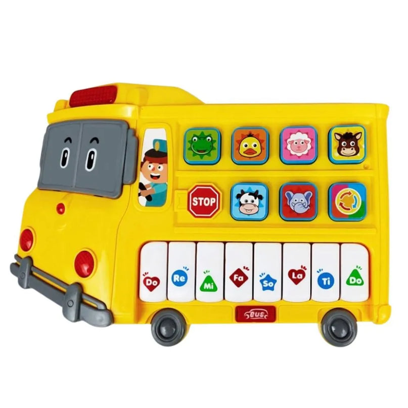 Edukacinis geltonas autobuso pianinas vaikams