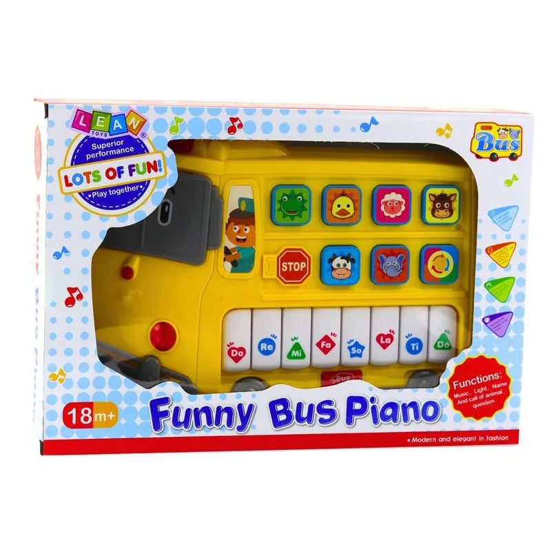 Edukacinis geltonas autobuso pianinas vaikams