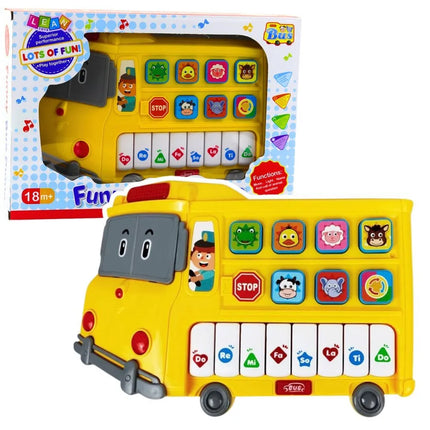 Edukacinis geltonas autobuso pianinas vaikams