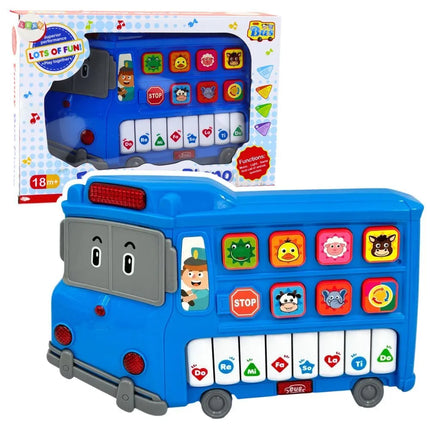 Edukacinis mėlynas autobuso pianinas vaikams