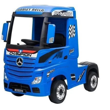 Elektrinis vaikiškas automobilis Mercedes Actros MP4 – mėlynas dažytas