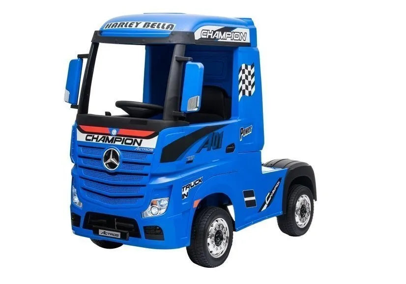 Elektrinis vaikiškas automobilis Mercedes Actros MP4 – mėlynas dažytas
