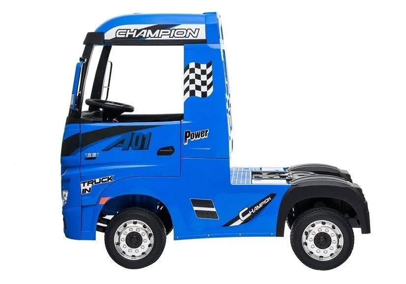 Elektrinis vaikiškas automobilis Mercedes Actros MP4 – mėlynas dažytas