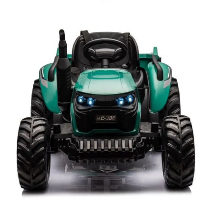 Elektrinis vaikiškas traktorius HC-306 – tamsiai žalias, 24V
