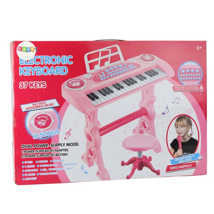 Elektroninis pianinas vaikams 37 klavišai rožinis