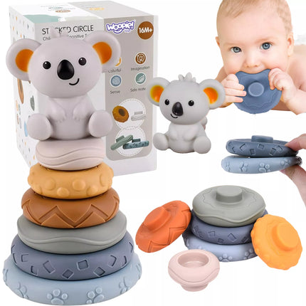 „WOOPIE BABY“ Koala 2 viename – edukacinė piramidė ir kramtukas