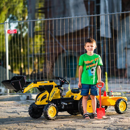 FALK KOMATSU pedalinis traktorius-ekskavatorius-kaušas-priekaba