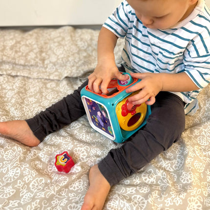 Woopie 6in1 sensorinis edukacinis kubas su pianinu, formelėmis ir labirintais