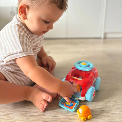 Woopie paleidimo automobilis su katapulta ir 2 mažais automobiliais