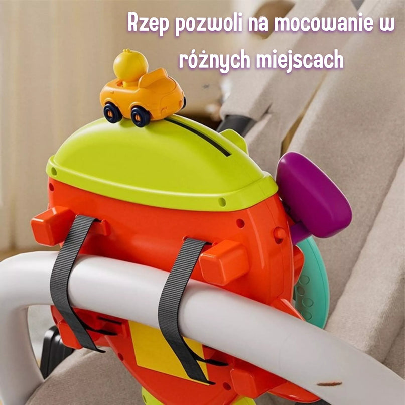 Woopie interaktyvus lėktuvo formos vairas su šviesomis, garsais ir tvirtinimo dirželiais