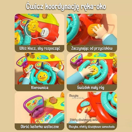 Woopie interaktyvus lėktuvo formos vairas su šviesomis, garsais ir tvirtinimo dirželiais