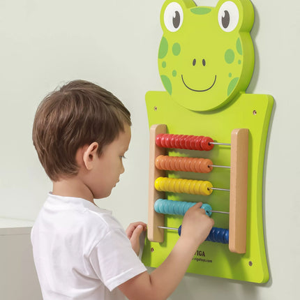 VIGA medinė manipuliavimo lenta „Abacus Frog“