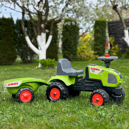 Falk Baby Claas Axos 310 traktoriukas–stumdukas su priekaba