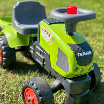 Falk Baby Claas Axos 310 traktoriukas–stumdukas su priekaba