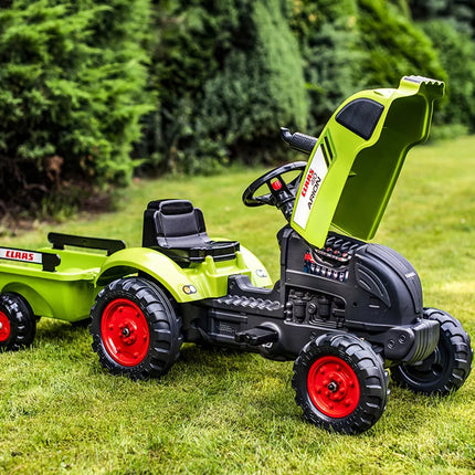 Falk Claas Arion 410 pedalinis traktorius iš 75% perdirbto plastiko su priekaba