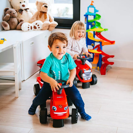 Falk Baby Case IH traktoriukas–stumdukas su priekaba, įrankiais ir lipdukais