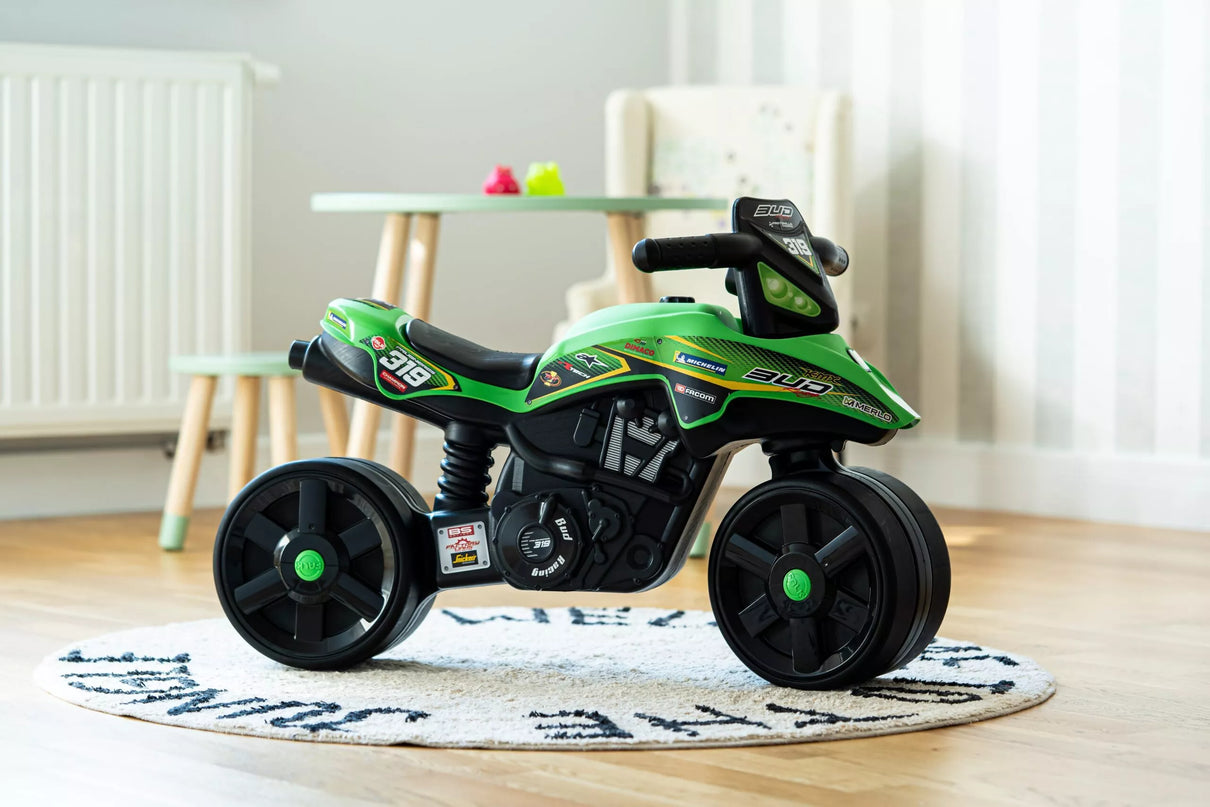 FALK Racing motociklo važiuoklė su plačiais ratais, žalias
