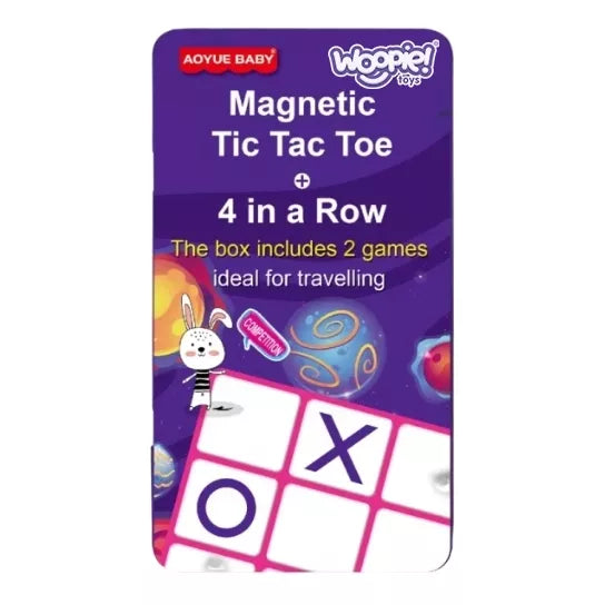 Woopie magnetinis kelioninis žaidimas „Kryžiukai–nuliukai + 4 iš eilės“