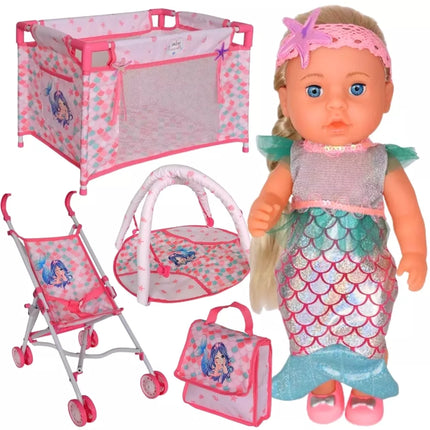 WOOPIE ROYAL 36 cm kūdikio lėlė „Undinėlė“ — interaktyvus XXL priežiūros rinkinys (18 viename)
