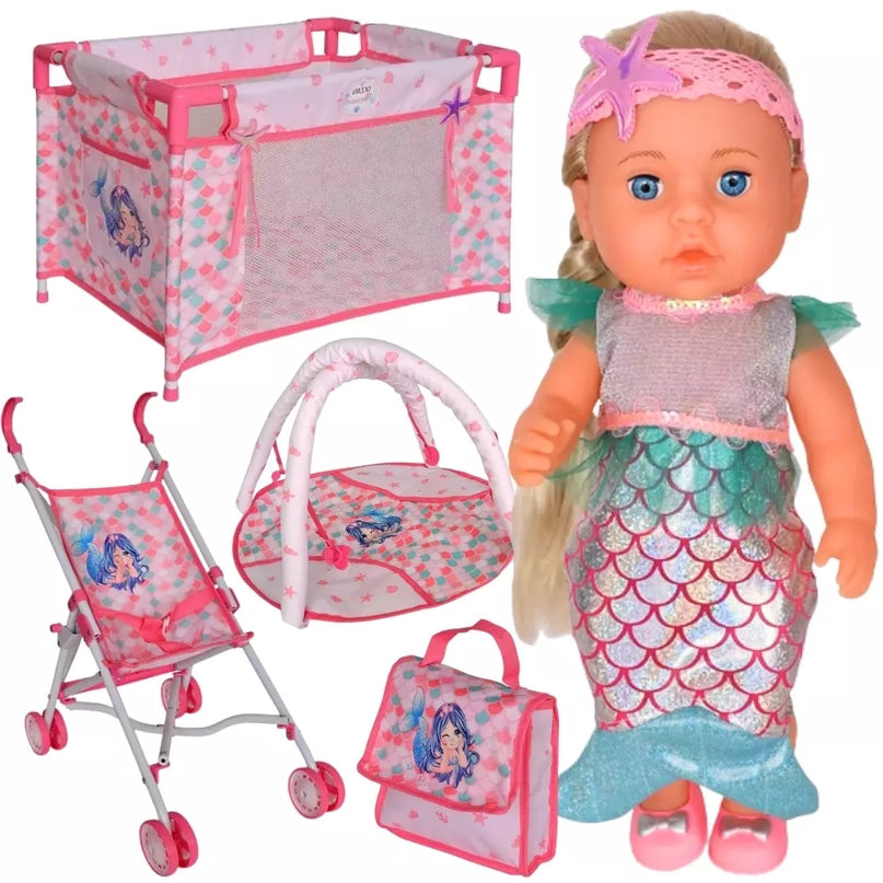 WOOPIE ROYAL 36 cm kūdikio lėlė „Undinėlė“ — interaktyvus XXL priežiūros rinkinys (18 viename)