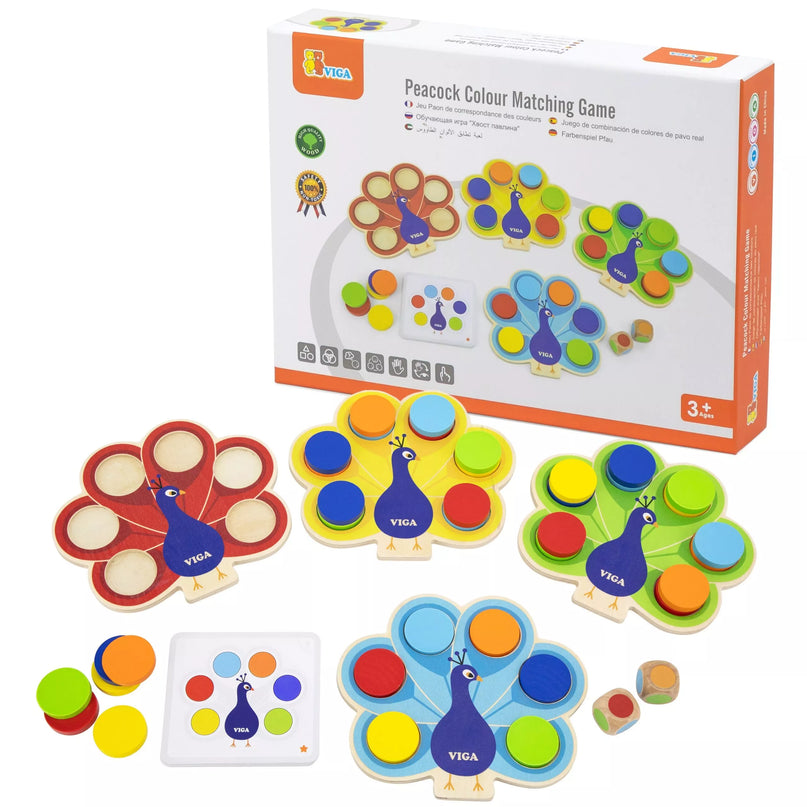 Montessori spalvų žaidimas povo uoodega