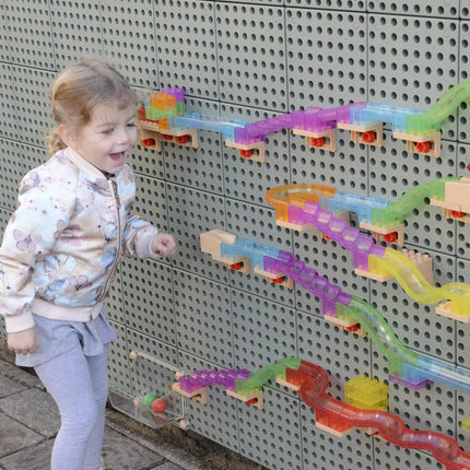 MASTERKIDZ Kamuoliukų trasos konstravimo rinkinys STEM lentai 209 dalių