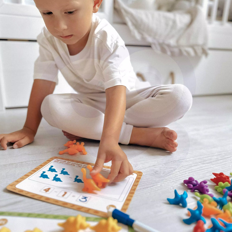 WOOPIE Montessori edukacinis rinkinys skaičiavimui, spalvų rūšiavimas, gyvūnai, 83 vnt.