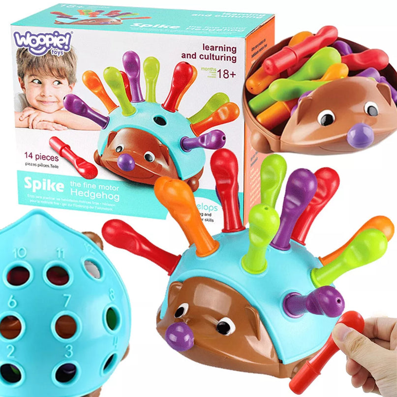 WOOPIE „Ežiuko rūšiavimo“ Montessori įgūdžių žaidimas – mokymosi skaičių ir spalvų žaidimas 4 viename