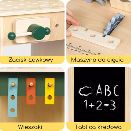 WOOPIE GREEN medinių STEM dirbtuvių įrankių rinkinys