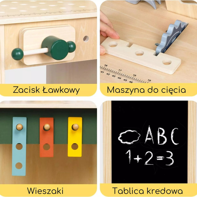 WOOPIE GREEN medinių STEM dirbtuvių įrankių rinkinys
