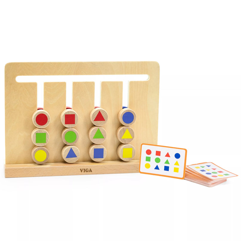 VIGA Montessori spalvų ir formų dėlionių žaidimas