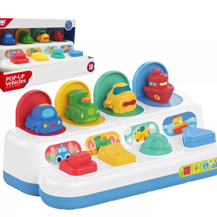 WOOPIE BABY edukacinis žaislas „Pop-Up“ transporto priemonės