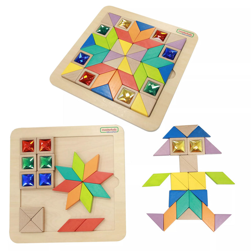 MASTERKIDZ Montessori spalvų ir formų tangramo mozaika