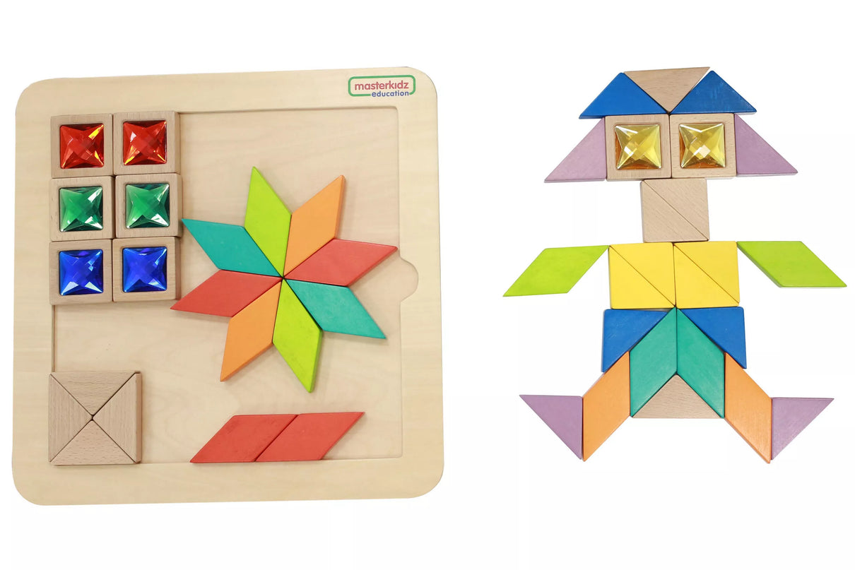 MASTERKIDZ Montessori spalvų ir formų tangramo mozaika