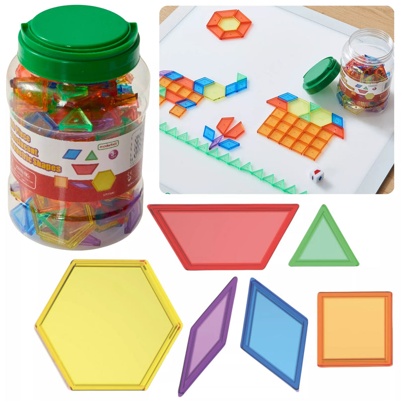 MASTERKIDZ Montessori Tangram mozaikos blokelių rinkinys, 140 vnt