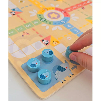 WOOPIE GREEN Loginiai stalo žaidimai 2 viename Ludo + Gyvatės ir kopėčios