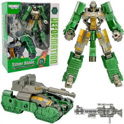 WOOPIE transformuojantis robotas SILVER BLADE 2in1 tankas