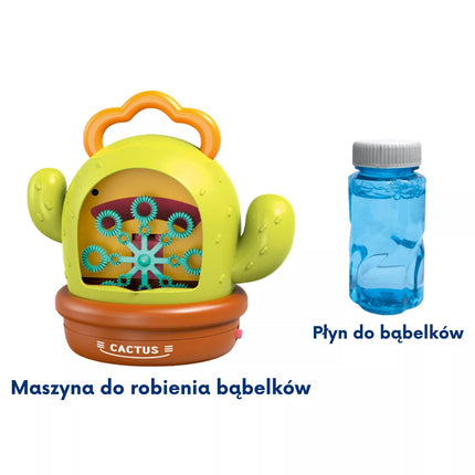Woopie elektrinė kaktuso formos burbulų mašinėlė su šviesomis ir muzika