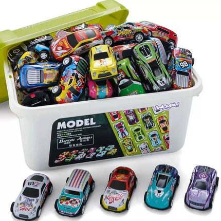 WOOPIE 30 automobilių rinkinys lagamine su žemėlapiu