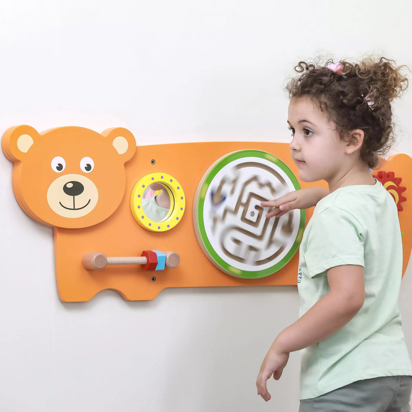 VIGA sensorinės manipuliacijos meškiukų lenta FSC Montessori sertifikatas