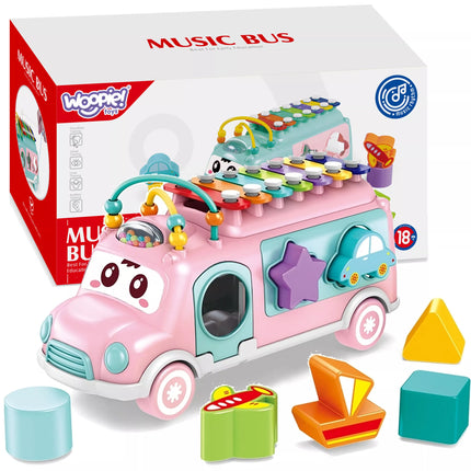 WOOPIE BABY muzikinis automobilių rūšiuoklis su cimbalais – rožinis.