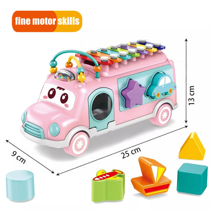 WOOPIE BABY muzikinis automobilių rūšiuoklis su cimbalais – rožinis.