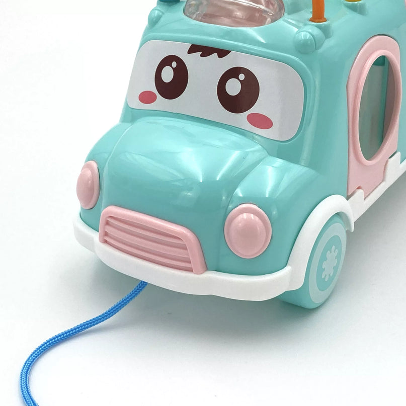 WOOPIE BABY muzikinis automobilių rūšiuoklis su cimbalais – žalias.