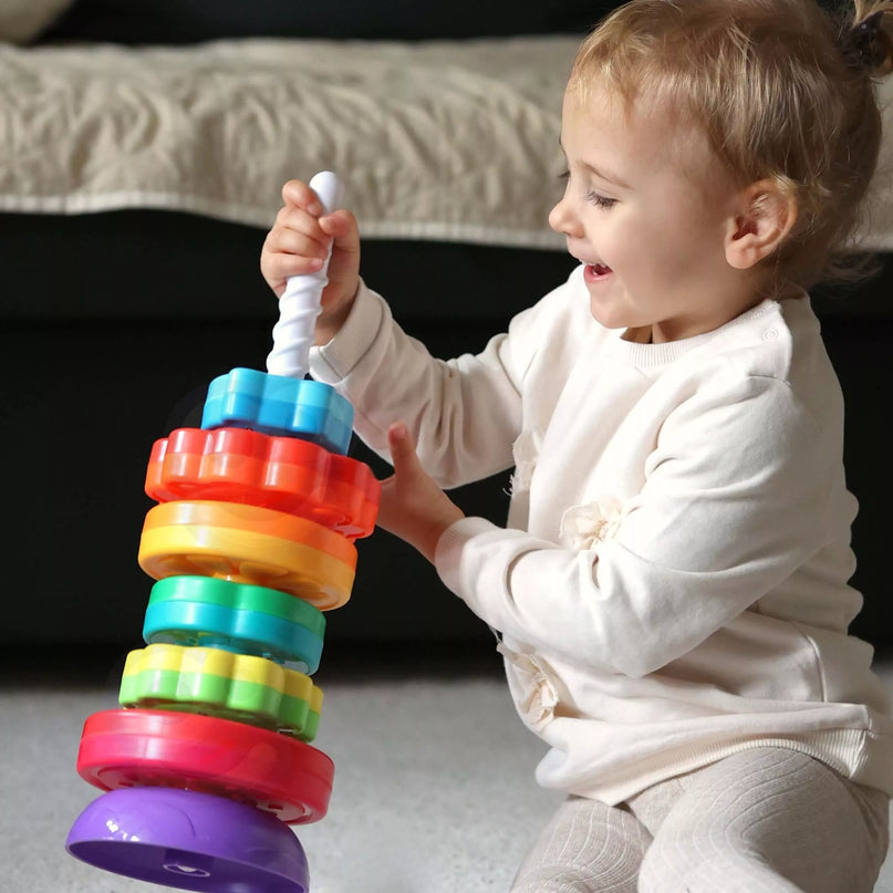 WOOPIE BABY edukacinė piramidė – sukamas gyvūnėlių bokštas.