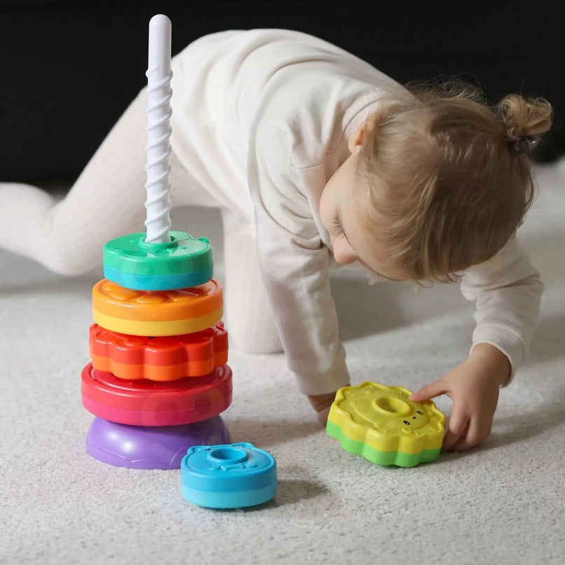 WOOPIE BABY edukacinė piramidė – sukamas gyvūnėlių bokštas.