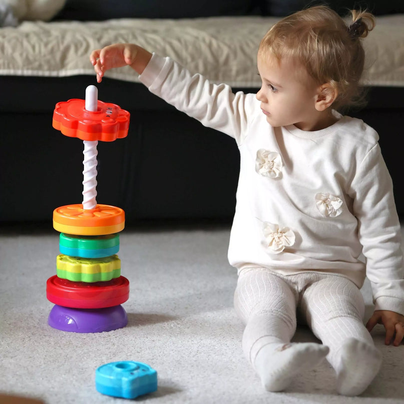 WOOPIE BABY edukacinė piramidė – sukamas gyvūnėlių bokštas.