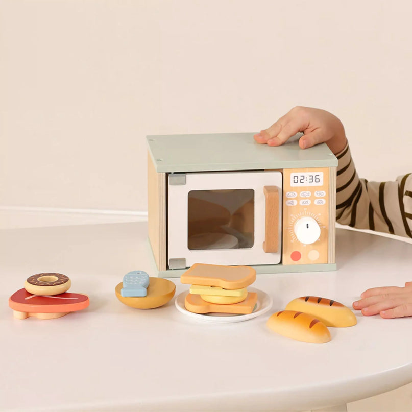TOOKY TOY Medinis mikrobangų krosnelės maisto produktų rinkinys