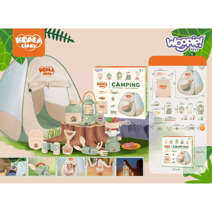 WOOPIE Discovery „Little Explorer“ rinkinys – XXL stovyklavimo palapinė bivakui, 15 dalių