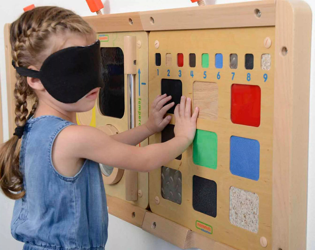 MASTERKIDZ edukacinė lenta Medžiagų tekstūrų atpažinimas Lytėjimo pojūtis
