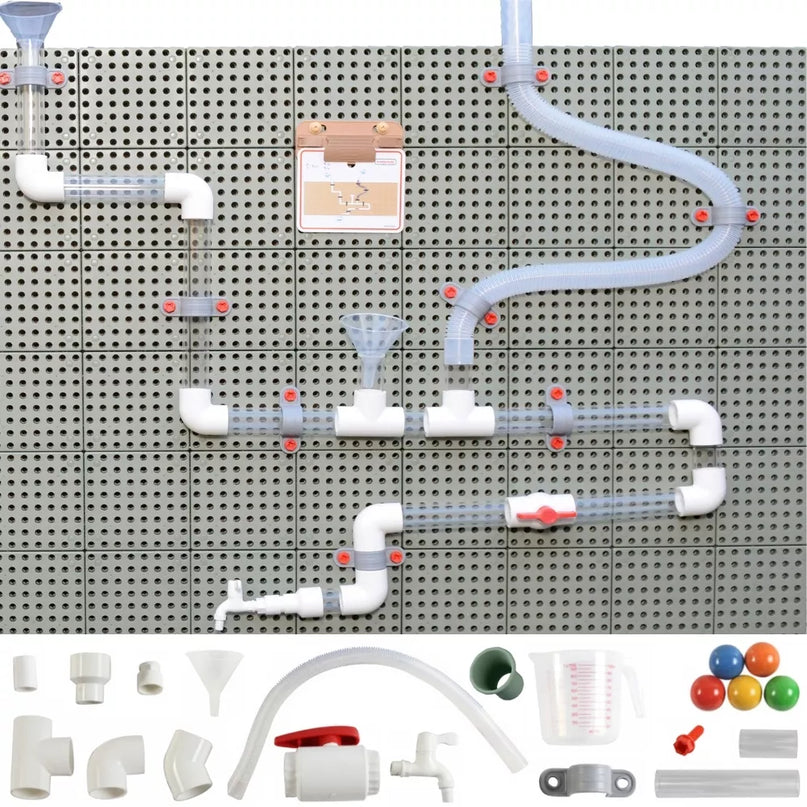 MASTERKIDZ STEM Board Pipe System 84 Elementu rutulinis vandens takelis